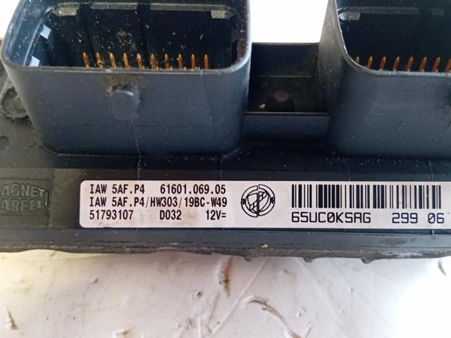 CENTRALINA MOTORE FIAT PUNTO 2007 1.2 BENZ. FIRE MAGNETI MARELLI IAW5AFP4 - immagine 5