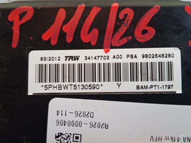 AIRBAG SEDILE PASSEGGERO CITROEN C3 2012 9802546280 - immagine 2