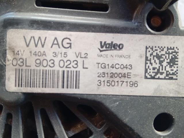 ALTERNATORE VOLKSWAGEN GOLF VII 2015 1.6 T.D. 140AH 03L903023L - immagine 5