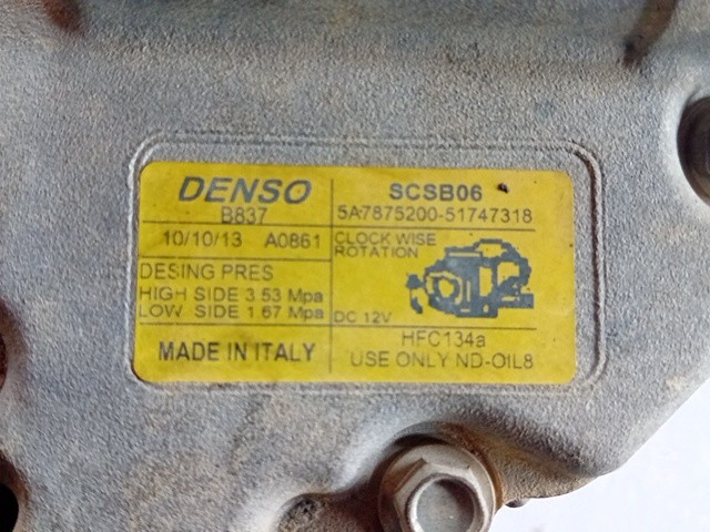 COMPRESSORE A/C PER FIAT Panda 3° Serie 5A7875200 312A2000 benzina 875 (12>) - immagine 6