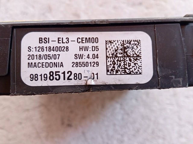 BODY COMPUTER PER CITROEN C3 Serie 9819851280 (16>) - immagine 3