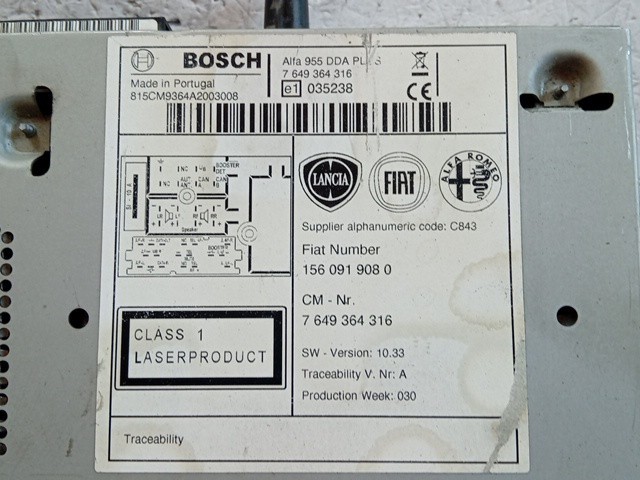 AUTORADIO PER ALFA ROMEO Mito Serie (955_) 1560919080 (08>) - immagine 3