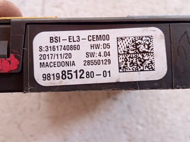 BODY COMPUTER PER CITROEN C3 Serie 9819851280 (16>) - immagine 3