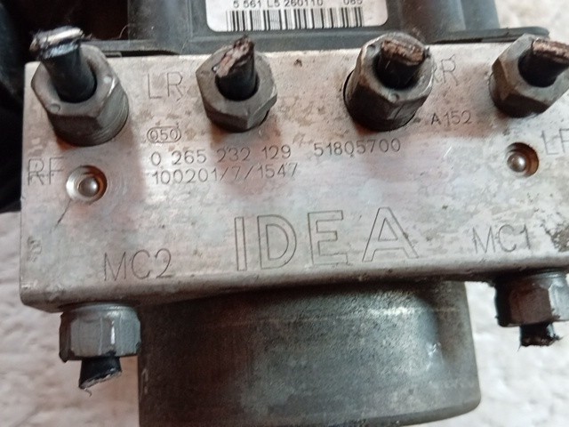 CENTRALINA ABS PER LANCIA Musa 2° Serie 0265232129 843A1000 benzina 1368 (07>) - immagine 3