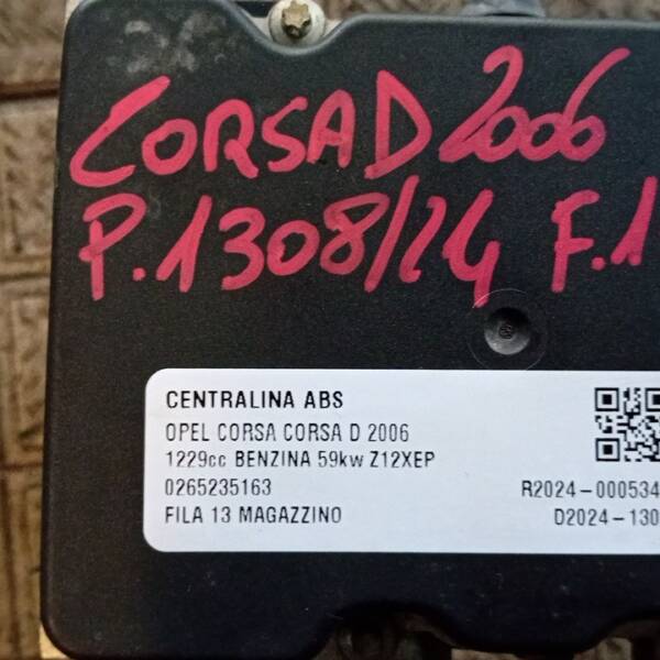 CENTRALINA ABS PER OPEL Corsa D 5P 1° Serie 0265235163 Z12XEP benzina 1229 (06